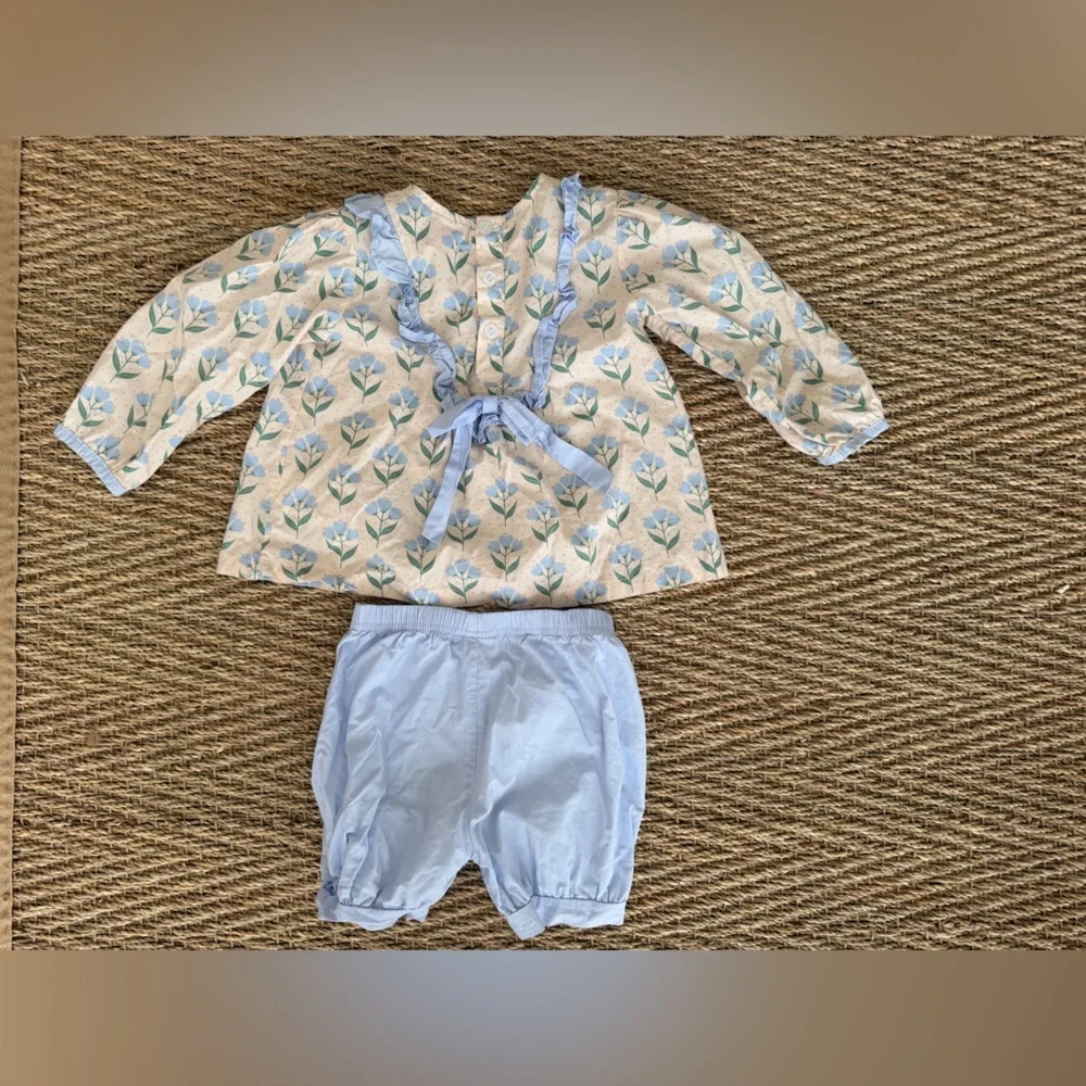 Blue and Cream Kids Outfit Set